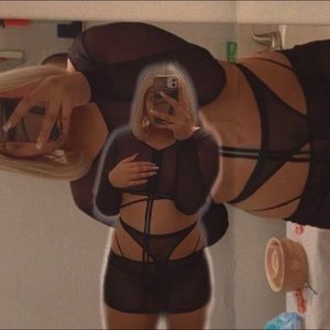 Black two piece string dress